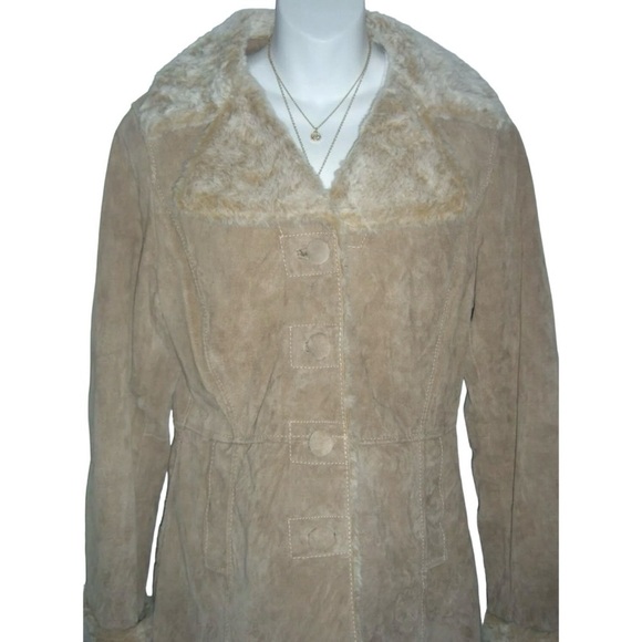 Montgomery Different Leather Jacket Penny Lane Suede Faux Fur Boho Daisy Jones - Picture 9 of 13